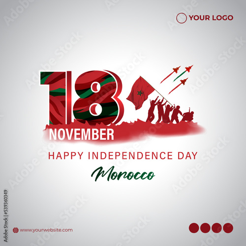 Vector illustration of happy Morocco independence day banner