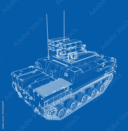 Anti-tank armored car. Vector