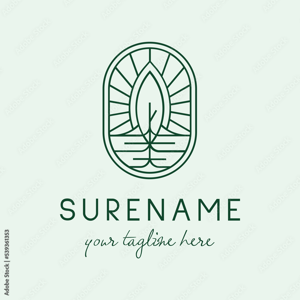 seed green with sun line art logo illustration inspirations custom logo design vector illustration seed green with sun line art logo illustration inspirations custom logo design vector illustration