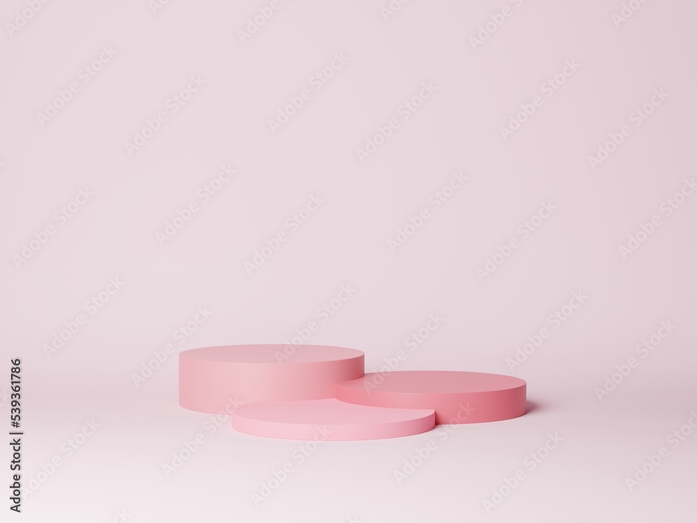 Podium Pink. Pink background. 3D podium. 3 Podium. 3D rendering. Podium Pink. Pink background. 3D podium. 3 Podium. 3D rendering.