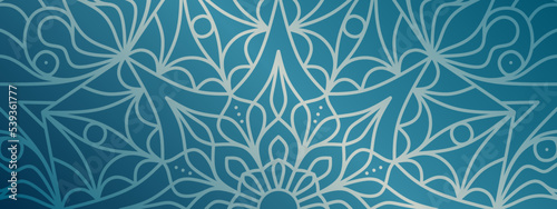Horizontal background with mandala ornament.