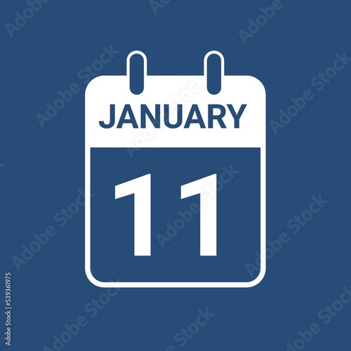 January 11 calendar icon , January calendar icon 