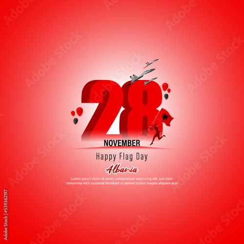 Vector illustration of happy Albania independence day banner
