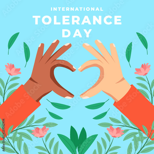 flat design international tolerance day illustration