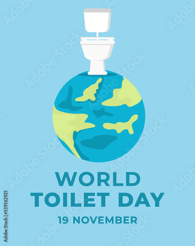 flat design world toilet day vertical banner illustration