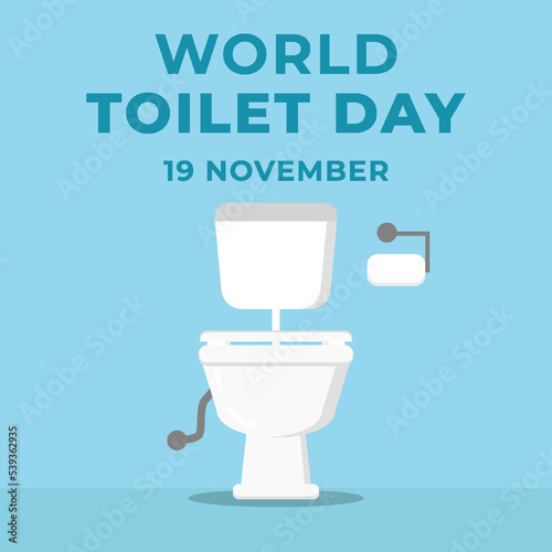 flat design world toilet day illustration
