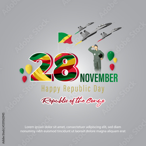vector illustration for republic day Congo flyer banner poster card