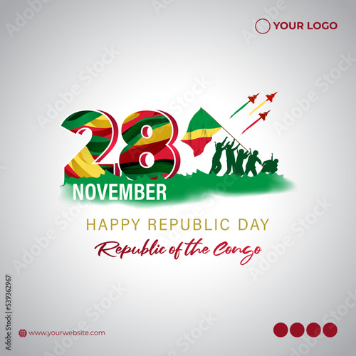 vector illustration for republic day Congo flyer banner poster card