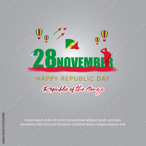 vector illustration for republic day Congo flyer banner poster card