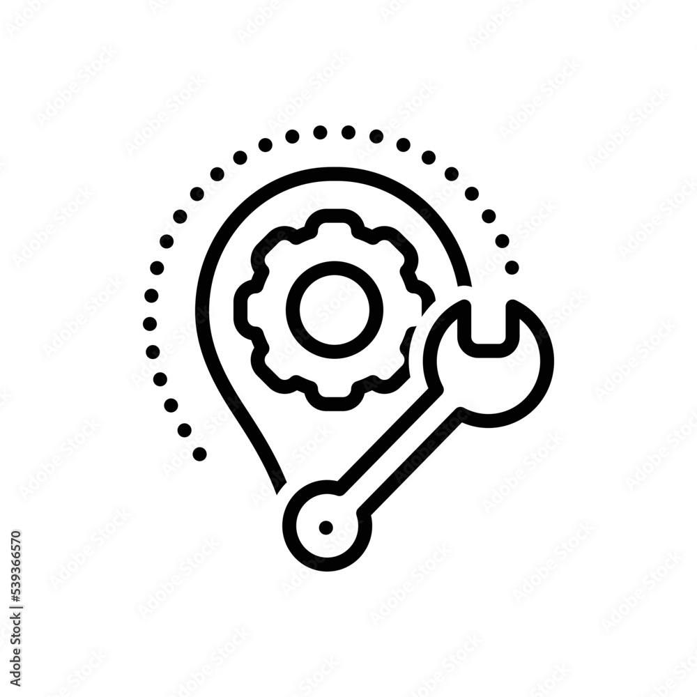 Black line icon for implemented Black line icon for implemented
