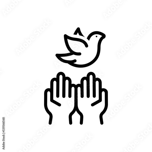 Black line icon for hoping