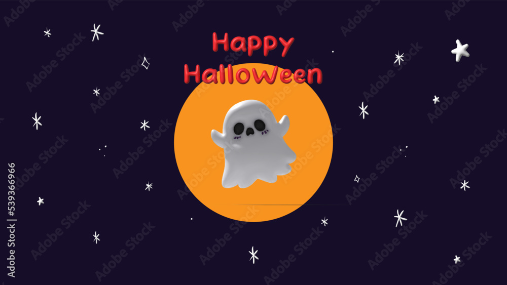 3D illustration of Halloween theme banner. 3D rendering 3D illustration of Halloween theme banner. 3D rendering
