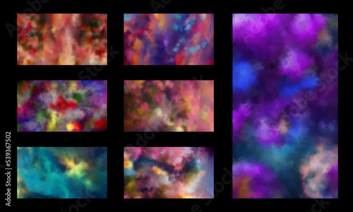 set of watercolor backgrounds, abstract colors, free stock vector