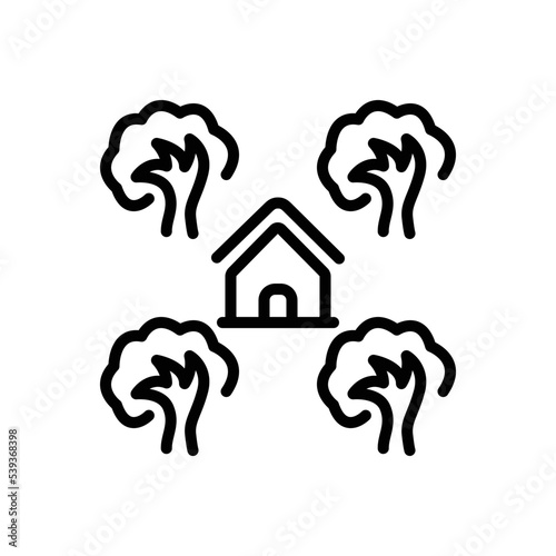 Black line icon for surrounding
