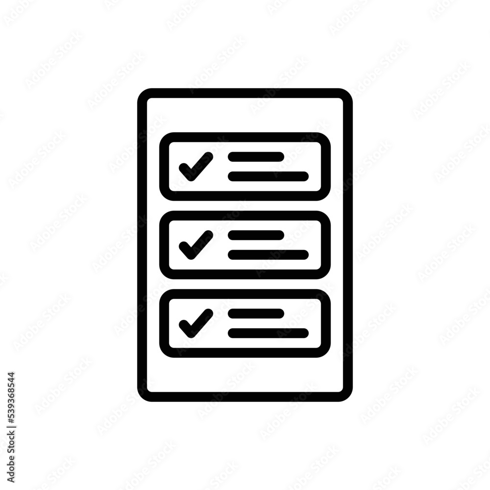 Black line icon for correctly Black line icon for correctly