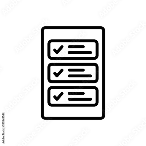 Black line icon for correctly