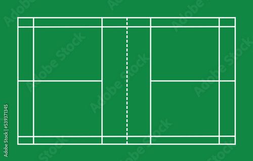green badminton court on white background. badminton court sign. green court symbol. flat style.