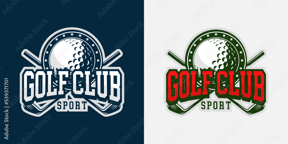 Golf logotype template. Modern logo and symbol of sport. Vintage and modern concept. Fit for apparel, brand, logo, symbol, banner, badge, emblem. High detail logo. Vector eps 10