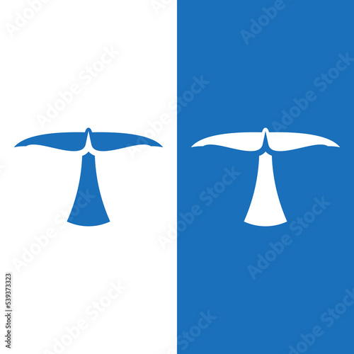 Whale tail logo icon vector illustration