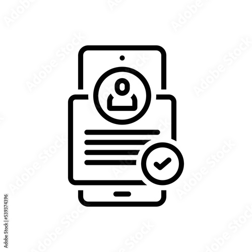 Black line icon for introductory