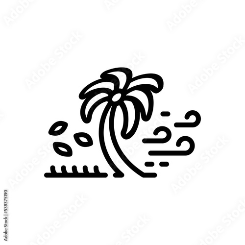 Black line icon for winds