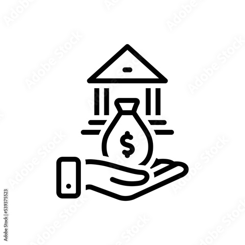 Black line icon for loans