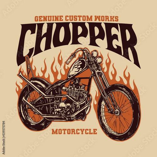 vector of vintage motorcycle illustration