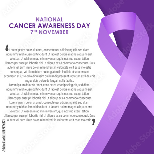 vector illustration for National Cancer Awareness Day, baner, poster, flyer