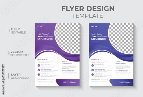 Abstract vector template in A4 size bannerCorporate Business Flyer design, Modern and fresh trendy leaflet, Creative, unique template