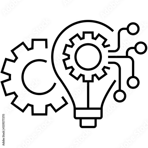 light and lamp icon, creativity idea of creator, wisdom and knowledge symbol