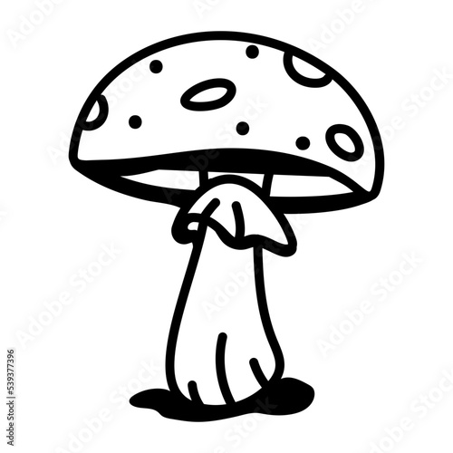 An editable outline icon of mushrooms