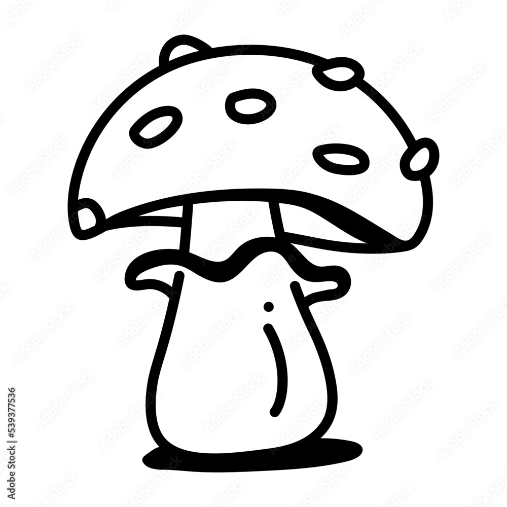 An editable outline icon of mushrooms An editable outline icon of mushrooms