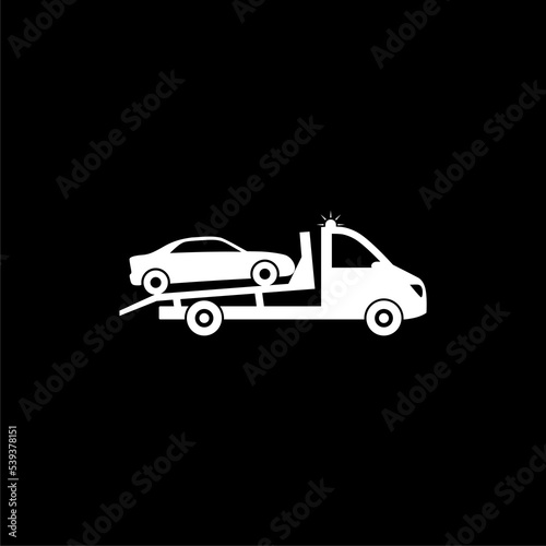 Tow truck icon isolated on dark background