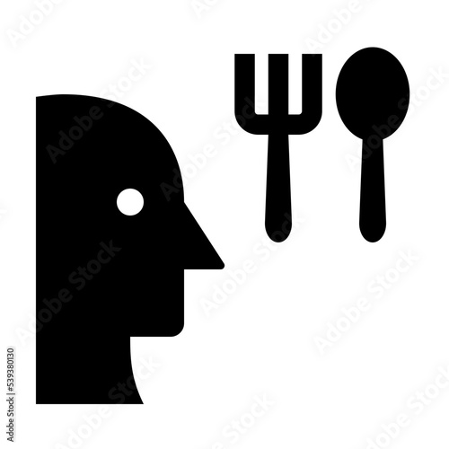 Hungry Human Glyph Icon Vector