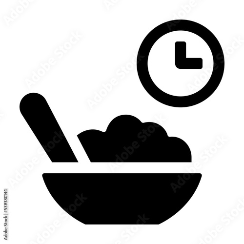 Time To Eat Glyph Icon Vector