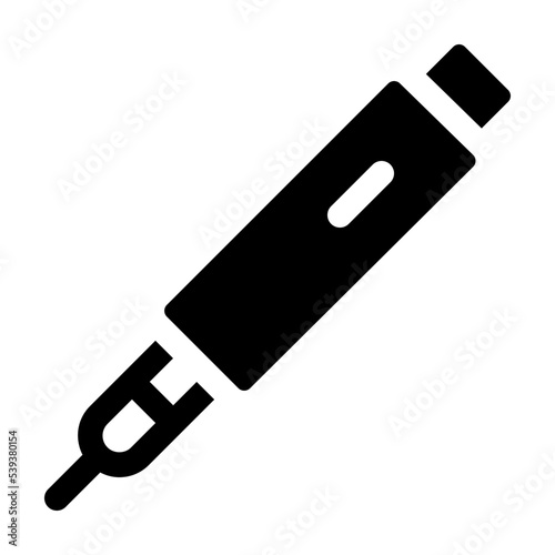 Insulin Injection Glyph Icon Vector