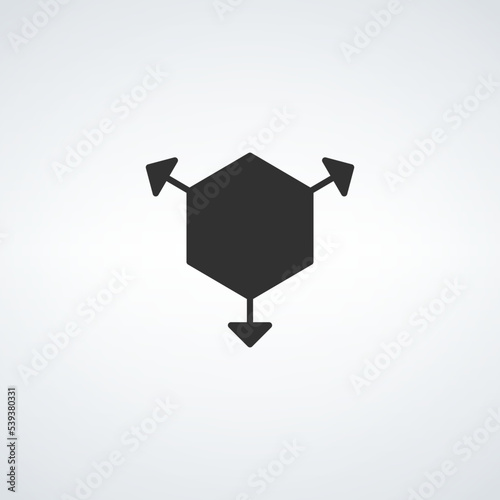 Hexagon arrows pointing out...