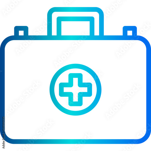 First aid kit blue outline icon