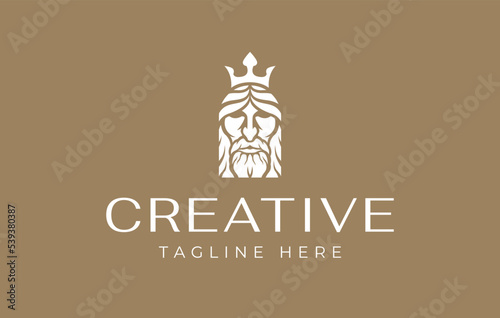 King Head Logo Design Template