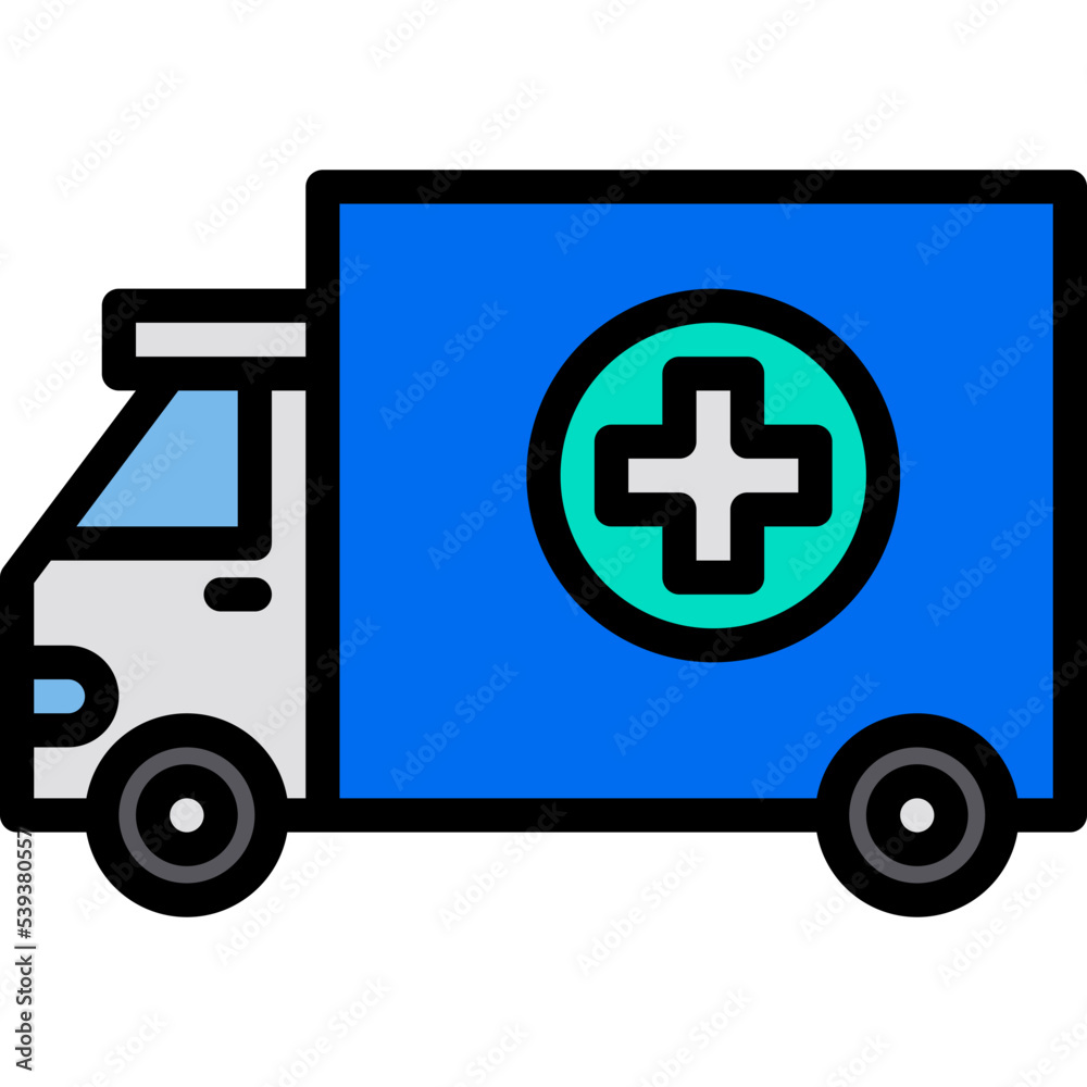 Ambulance blue outline icon Ambulance blue outline icon