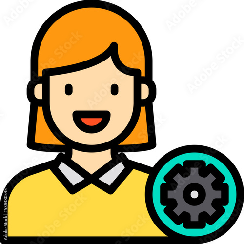 Administrator blue outline icon