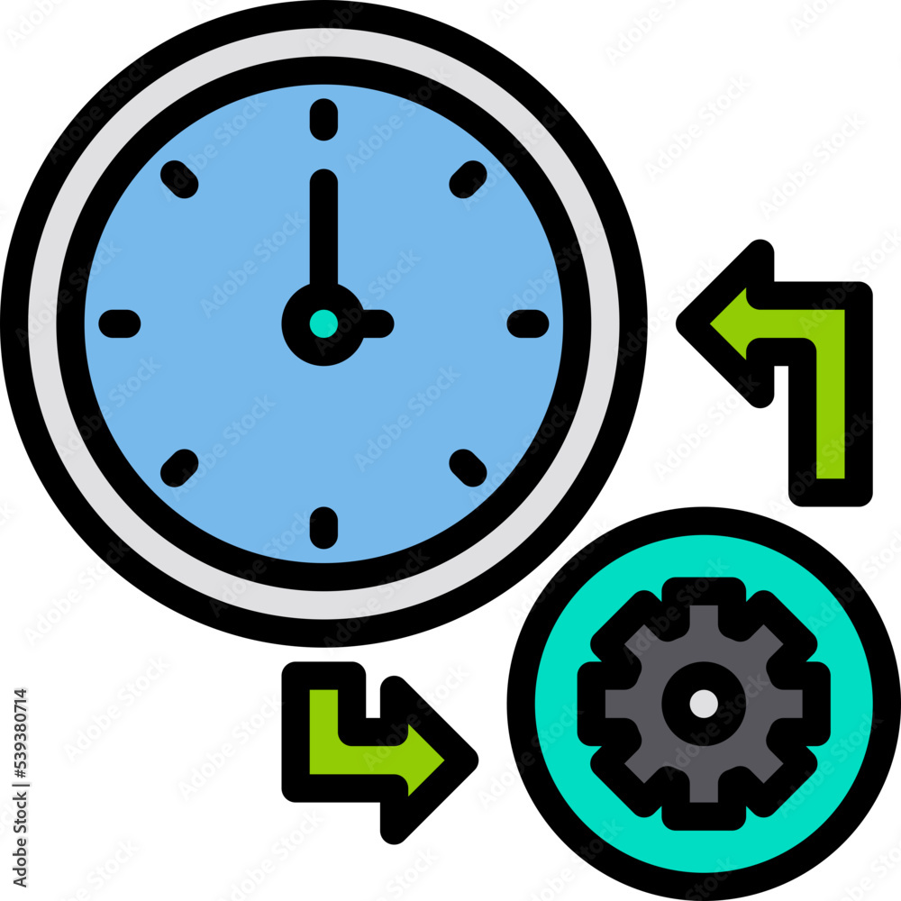 Time management blue outline icon Time management blue outline icon