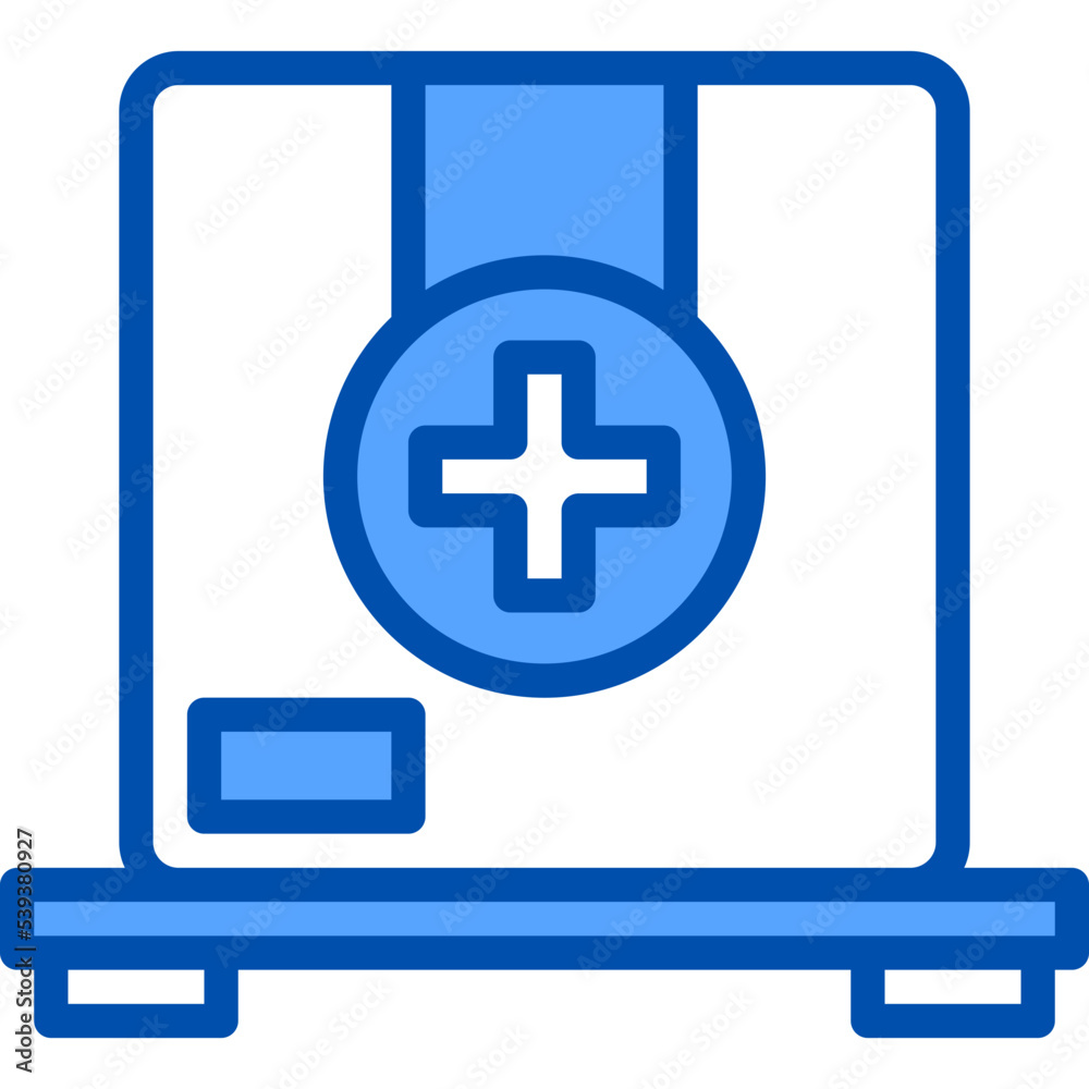 Parcel blue outline icon Parcel blue outline icon