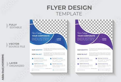 Corporate business flyer, Modern vector flyer concept with dynamic abstract shapes, Flyer template 