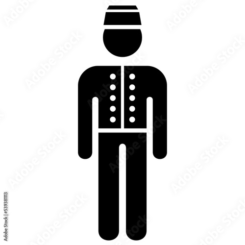 Doorman, valet, stewart icon. People and occupations pictogram, Flat design vector.