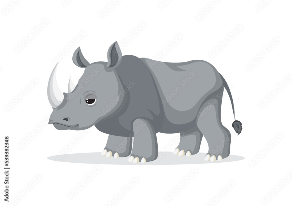 Clipart rhinoceros vector isolated on white background