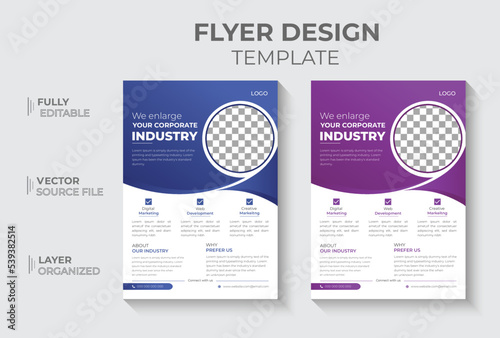 Creative modern vector flier concept, Flyer template layout design, Corporate business flyer mockup