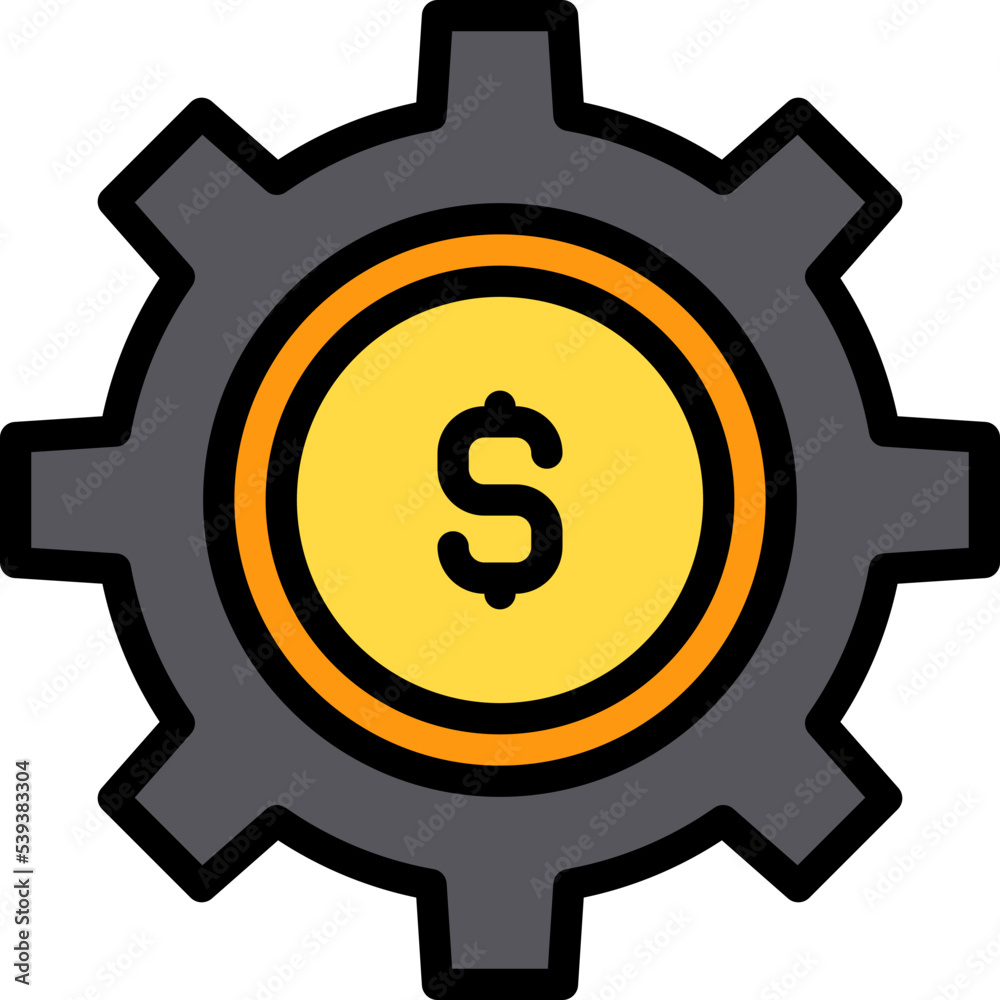 Dollar filled outline icon