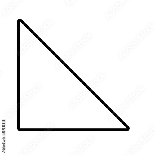 Right triangle outlined icon