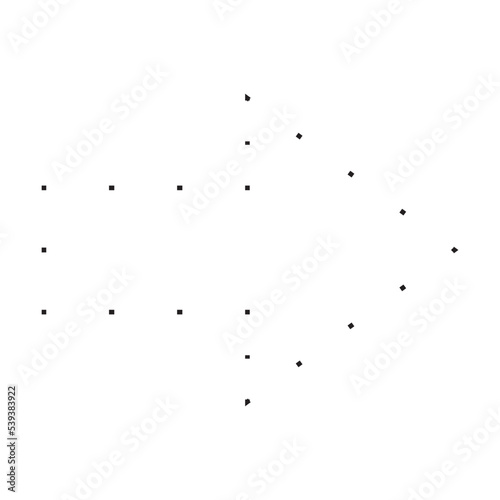 Arrow shape dotted symbol vector icon for creative graphic design ui element in a pictogram illustration © TukTuk Design